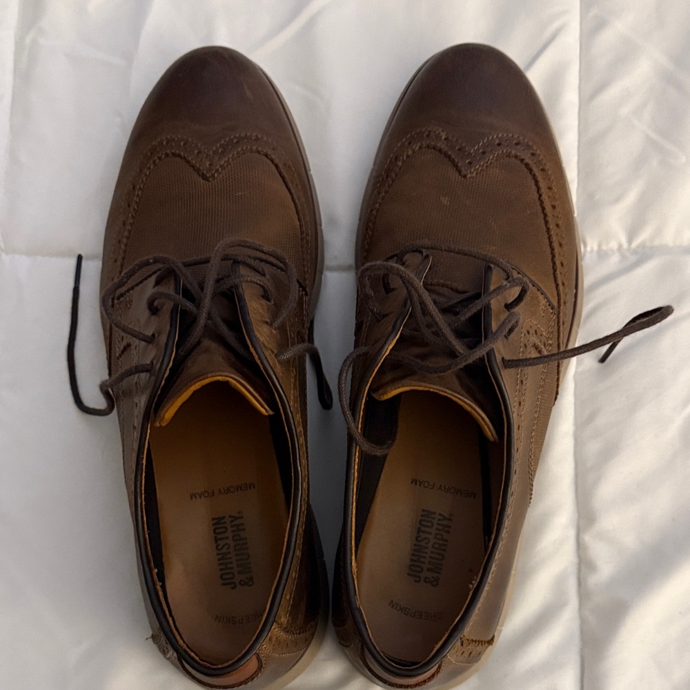 Johnston & Murphy Dark Brown Leather Oxfords